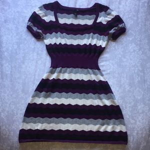 H&M Purple Cinched Waist Mini Dress